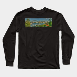 Sunny Sydney Harbour pano 1 Long Sleeve T-Shirt